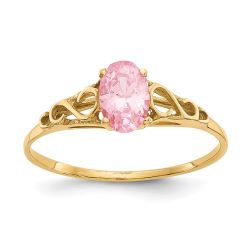 Huggy 14k Madi K Synthetic Rose Zircon Ring