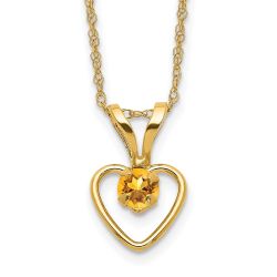 Whimsy Nest 14k Madi K 3mm Citrine Heart Birthstone Necklace