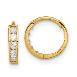 Buddy 14k Madi K CZ Hinged Hoop Earrings