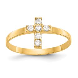 Cotton Boo 14k Madi K CZ Cross Baby Ring