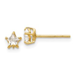 Merry Bear 14k Madi K CZ 4mm Star Post Earrings