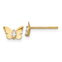 Turtle Drift 14k Madi K CZ Butterfly Baby Post Earrings