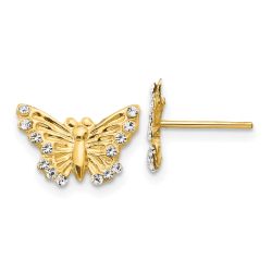 Dreamy Puff 14k Madi K CZ Butterfly Post Earrings