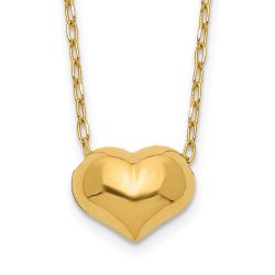 Wobbles Glow 14k Madi K Small Hollow Heart w/ Chain and 1in ext. Necklace