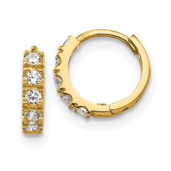 Wiggle Puff 14k Madi K CZ Children's Hinged Hoop Earrings
