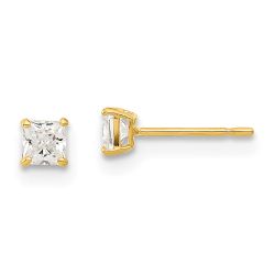 Sparkle Wink 14k Madi K 3mm Square CZ Basket Set Stud Earrings