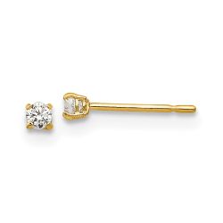 Fluffy Pop 14k Madi K 2mm Round CZ Basket Set Stud Earrings