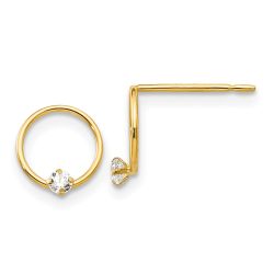 Cherry 14k Madi K CZ Children's Circle Post Earrings