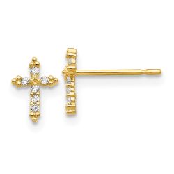 Bubbles Puff 14k Madi K CZ Children's Cross Post Earrings