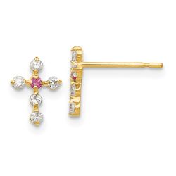 Dreamy Nook 14k Madi K CZ Children's Cross Post Earrings
