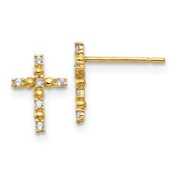 Skippy Puff 14k Madi K CZ Children's Cross Post Earrings