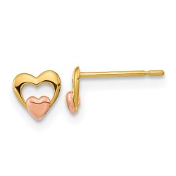 Cocoa Nook 14k Yellow & Rose Gold Madi K Children's Heart Post Earrings