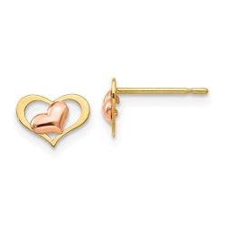 Dreamy Boo 14k Yellow & Rose Gold Madi K Children's Heart Post Earrings