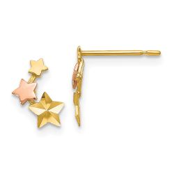 Huggy Song 14k Yellow & Rose Gold Madi K D/C Children's Star Post Earrings