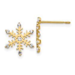 Cotton Bug 14k Madi K CZ Children's Snowflake Post Earrings