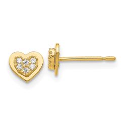 Sprinkle Spark 14k Madi K CZ Children's Heart Post Earrings