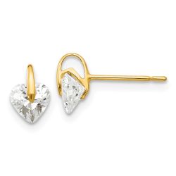 Peanut Boo 14k Madi K CZ Children's Heart Post Earrings
