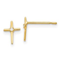 Wiggle Glow 14k Madi K CZ Children's Cross Post Earrings