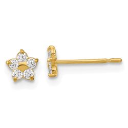 Marshmallow Bloom 14k Madi K Kids CZ Star Post Earrings