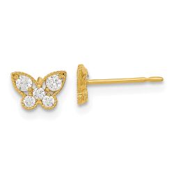 Bumble Glow 14k Madi K Kids CZ Butterfly Post Earrings