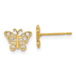 Whimsy Glow 14k Madi K Kids CZ Butterfly Post Earrings