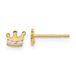 Cotton Shine 14k Madi K Kids CZ Crown Post Earrings