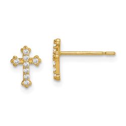 Sweetpea Joy 14k Madi K CZ Cross Post Earrings