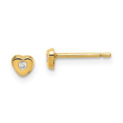 Wobbles Cloud 14k Madi K CZ Heart Post Earrings