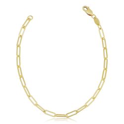 14k Gold Paperclip Link Chain Anklet