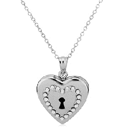 Keyhole Heart Locket Necklace