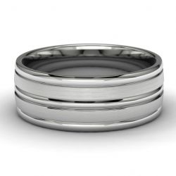 10k White Gold Wedding Band Front View