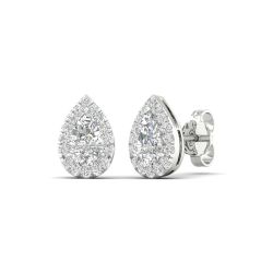 Halo Stud Earrings (Pear)