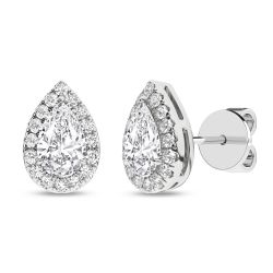 Halo Stud Earrings (Pear)