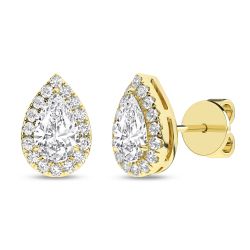 Halo Stud Earrings (Pear)