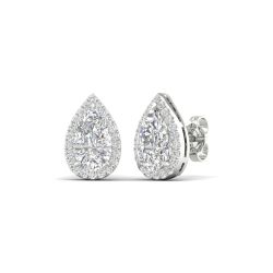 Halo Stud Earrings (Pear)