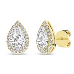 Halo Stud Earrings (Pear)