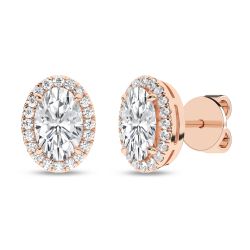 Halo Stud Earrings (Oval)