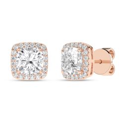 Halo Stud Earrings (Cushion)