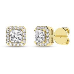 Halo Stud Earrings (Princess)