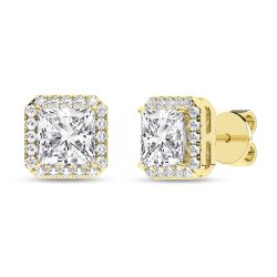 Halo Stud Earrings (Princess)