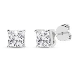 Solitaire Stud Earrings (Princess)