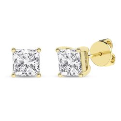 Solitaire Stud Earrings (Princess)