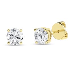 Solitaire Stud Earrings (Round)