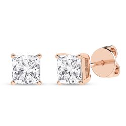 Solitaire Stud Earrings (Princess)