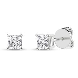 Solitaire Stud Earrings (Princess)