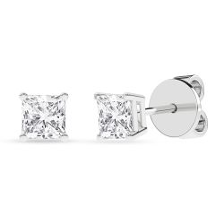 Solitaire Stud Earrings (Princess)