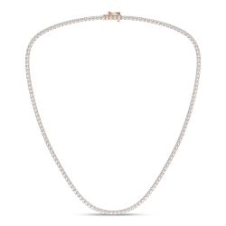 4-Prong Straight-Line Tennis Necklace (Round)