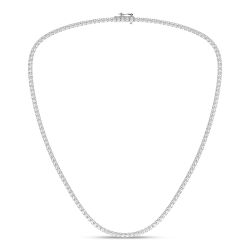 4-Prong Straight-Line Tennis Necklace (Round)