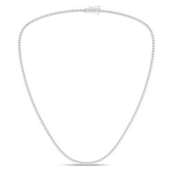 3-Prong Graduated Riviera Necklace (Round)
