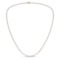 4-Prong Straight-Line Tennis Necklace (Round)